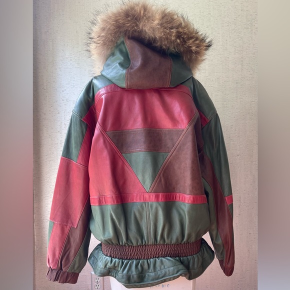 Vintage Patchwork Leather Parka Jacket - Picture 8 of 8